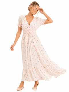 ITALIAN POLKA DOT SHIRRED MIDI DRESS - Claudio Lugli Shirts