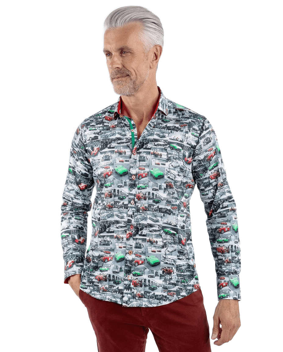 Italian Race Cars Print Shirt - Claudio Lugli Shirts