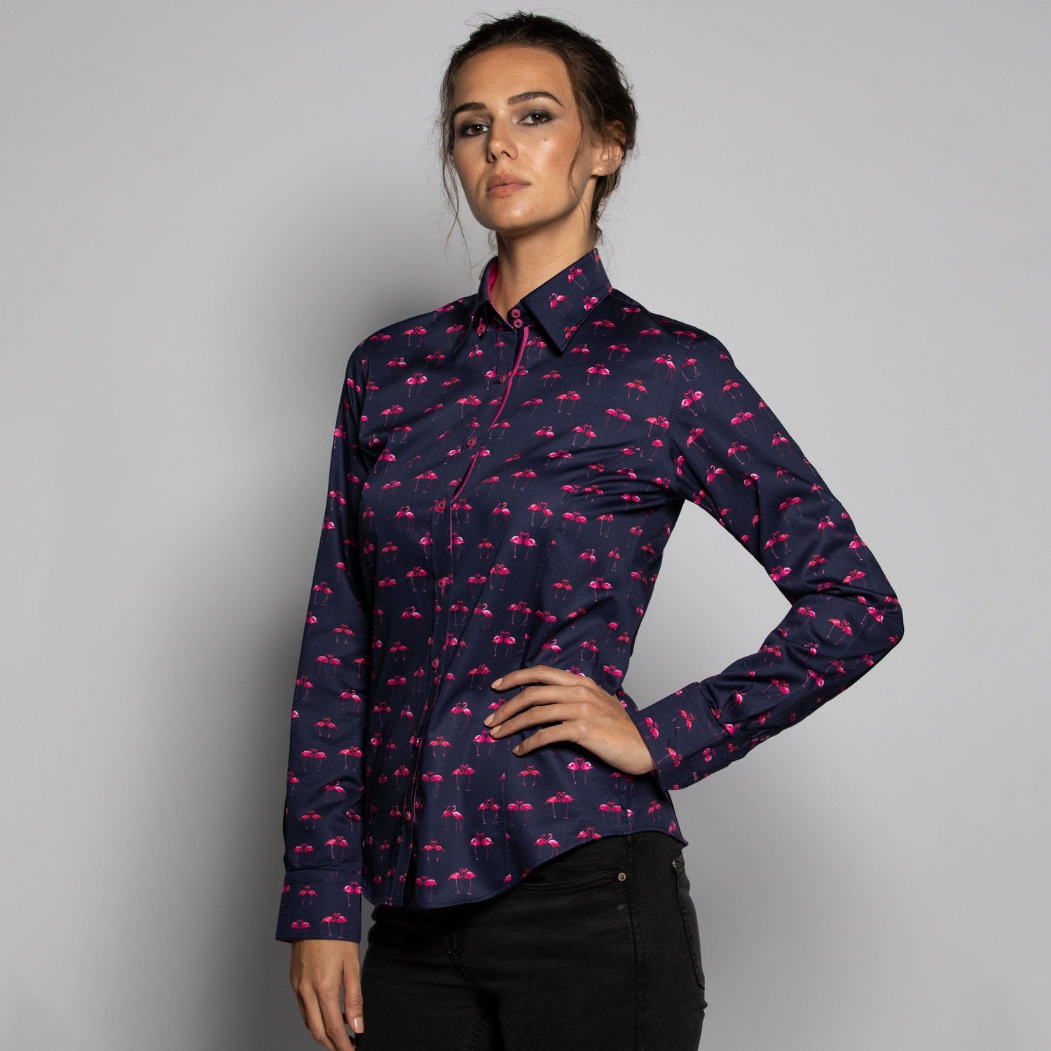 KISSING FLAMINGO PRINT WOMENS SHIRT – Premium Men's Patterned Shirt by Claudio Lugli | Bold Design, Tailored Fit, Best Printed Shirts