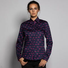 KISSING FLAMINGO PRINT WOMENS SHIRT – Premium Men's Patterned Shirt by Claudio Lugli | Bold Design, Tailored Fit, Best Printed Shirts