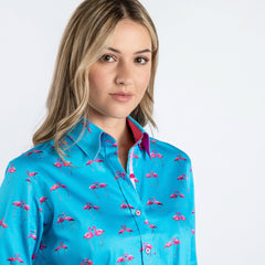 KISSING FLAMINGO WOMENS PRINTED SHIRT - Premium Men's Patterned Shirt by Claudio Lugli | Bold Design, Tailored Fit, Best Printed Shirts
