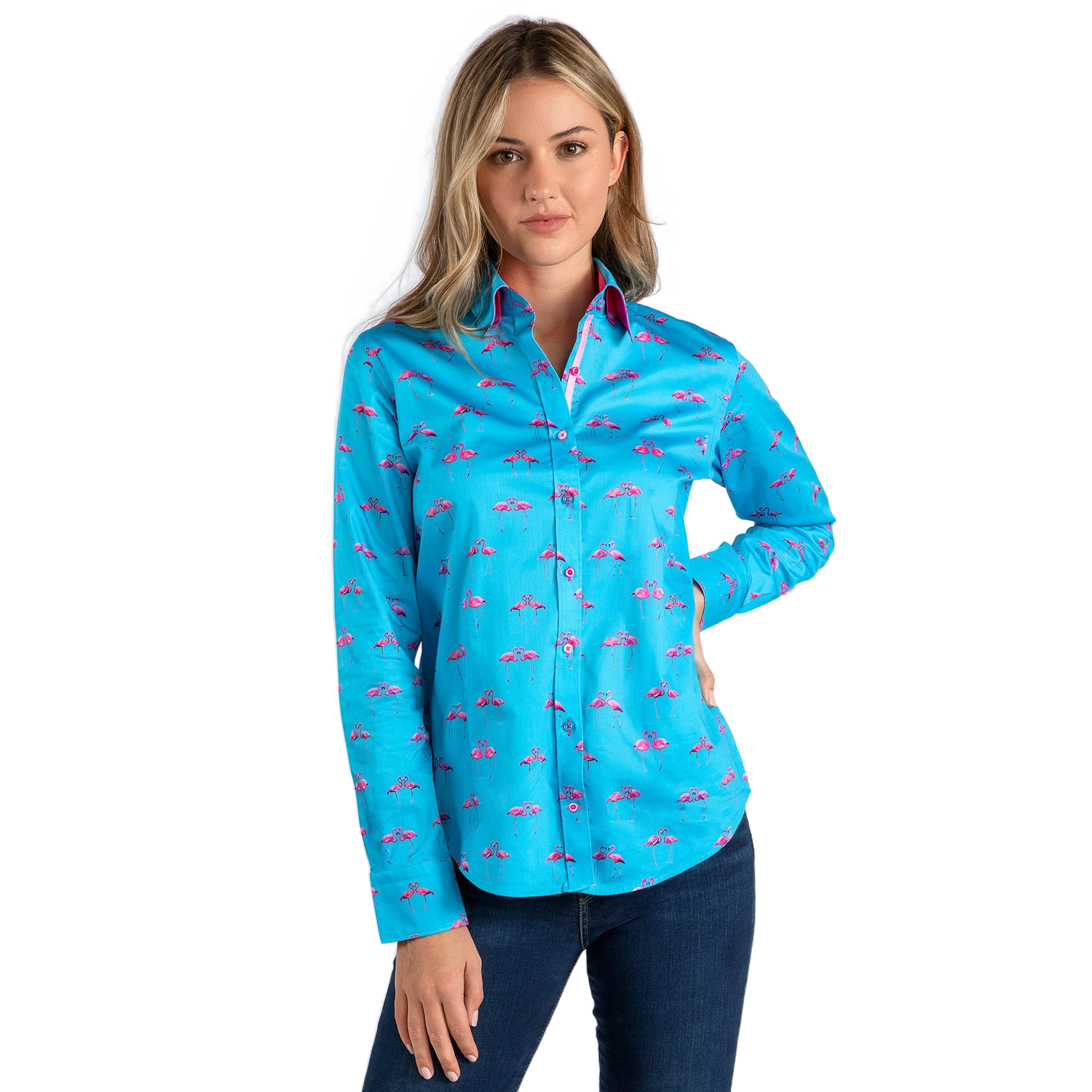 Kissing Flamingo Womens Printed Shirt - Claudio Lugli Shirts