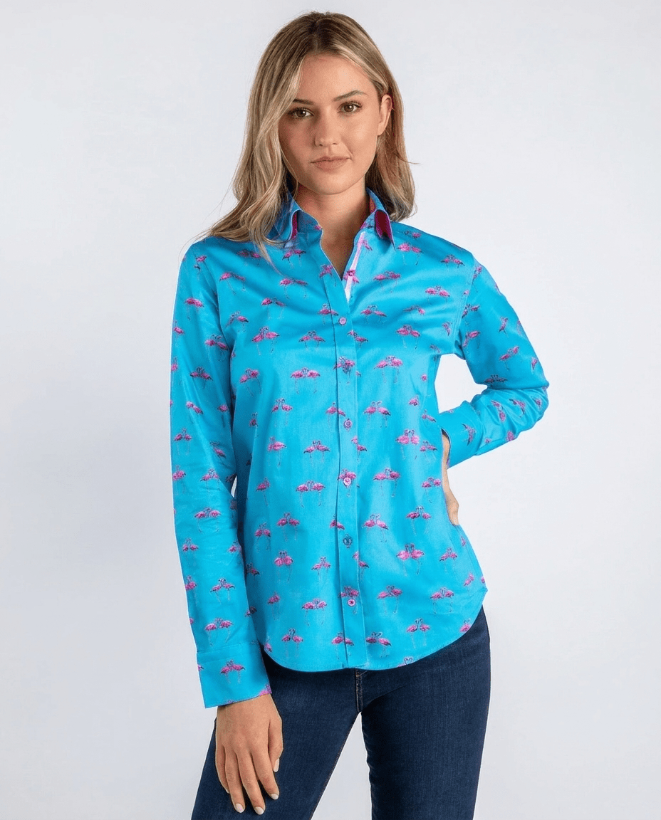 Kissing Flamingo Womens Printed Shirt - Claudio Lugli Shirts