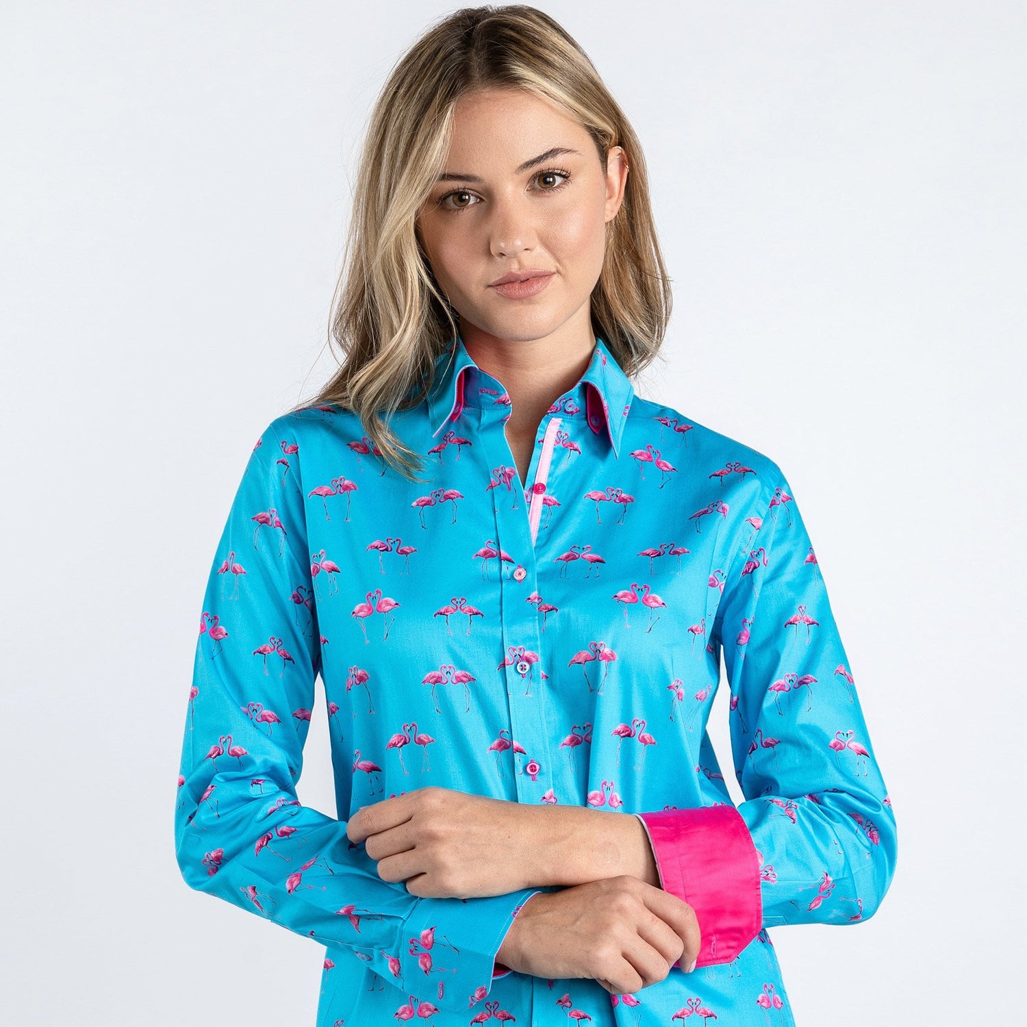 KISSING FLAMINGO WOMENS PRINTED SHIRT - Premium Men's Patterned Shirt by Claudio Lugli | Bold Design, Tailored Fit, Best Printed Shirts