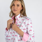 KISSING FLAMINGO WOMENS PRINTED SHIRT - Premium Men's Patterned Shirt by Claudio Lugli | Bold Design, Tailored Fit, Best Printed Shirts