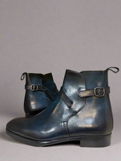 LEATHER HAND PAINTED BOOT - P - 02 - 6676 - Premium Men's Patterned Shirt by Claudio Lugli | Bold Design, Tailored Fit, Best Printed Shirts