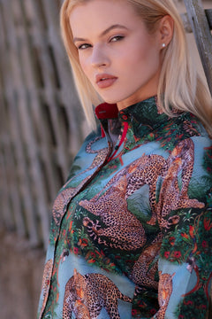 GREEN LEOPARD LADIES SHIRT - Premium Men's Patterned Shirt by Claudio Lugli | Bold Design, Tailored Fit, Best Printed Shirts