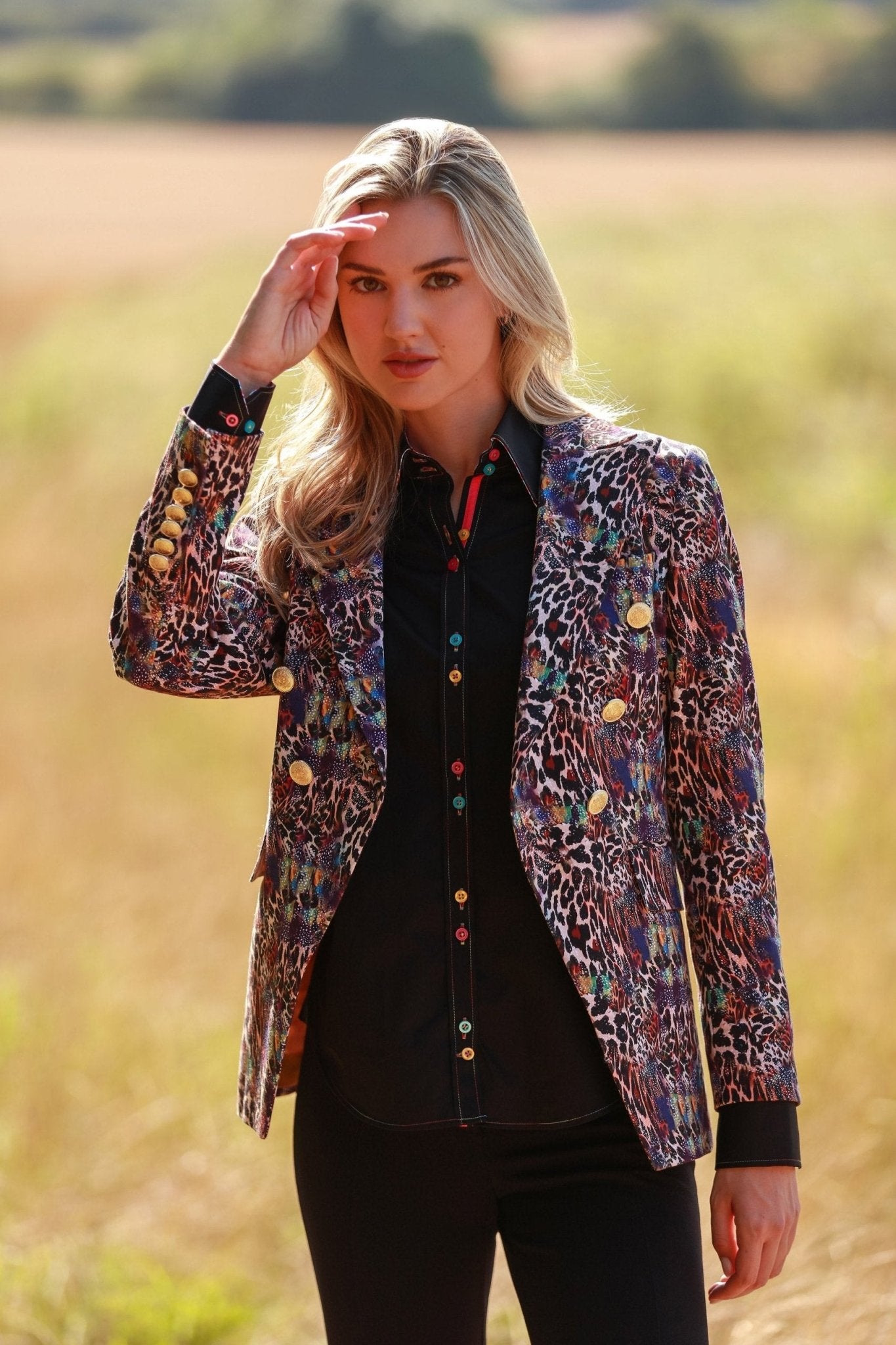 LEOPARD SKIN PRINTED DOUBLE BREASTED WOMENS JACKET – Claudio Lugli