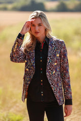 LEOPARD SKIN PRINTED DOUBLE BREASTED WOMENS JACKET - Premium Men's Patterned Shirt by Claudio Lugli | Bold Design, Tailored Fit, Best Printed Shirts