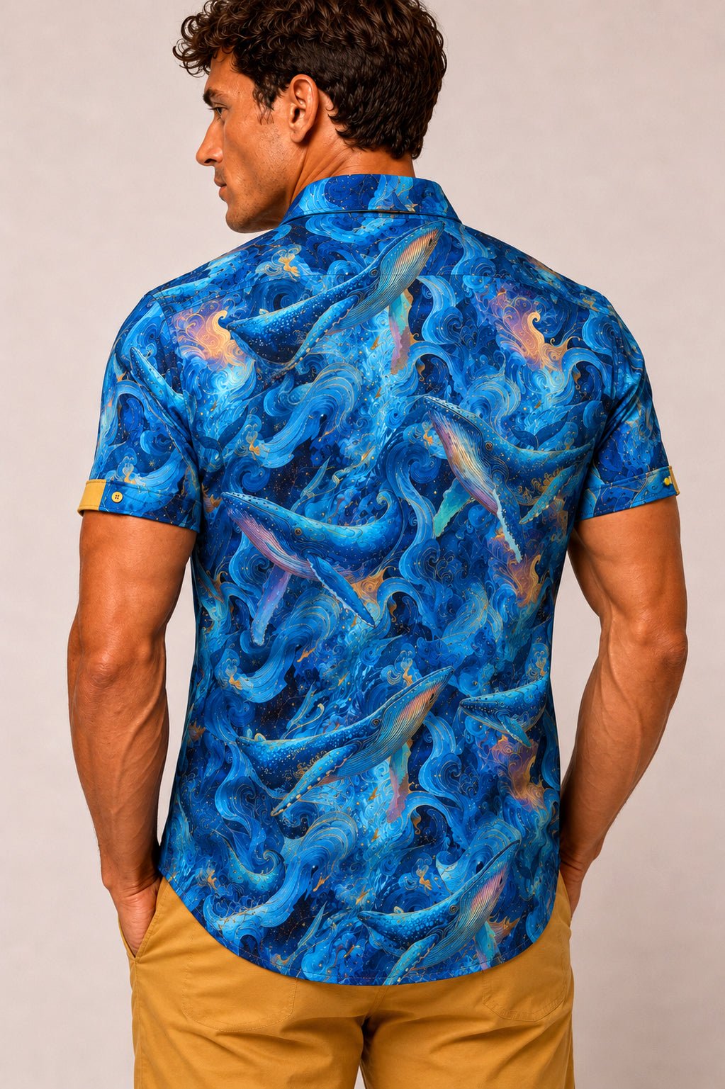 Leviathan Whale Print Short Sleeve Shirt - Claudio Lugli Shirts