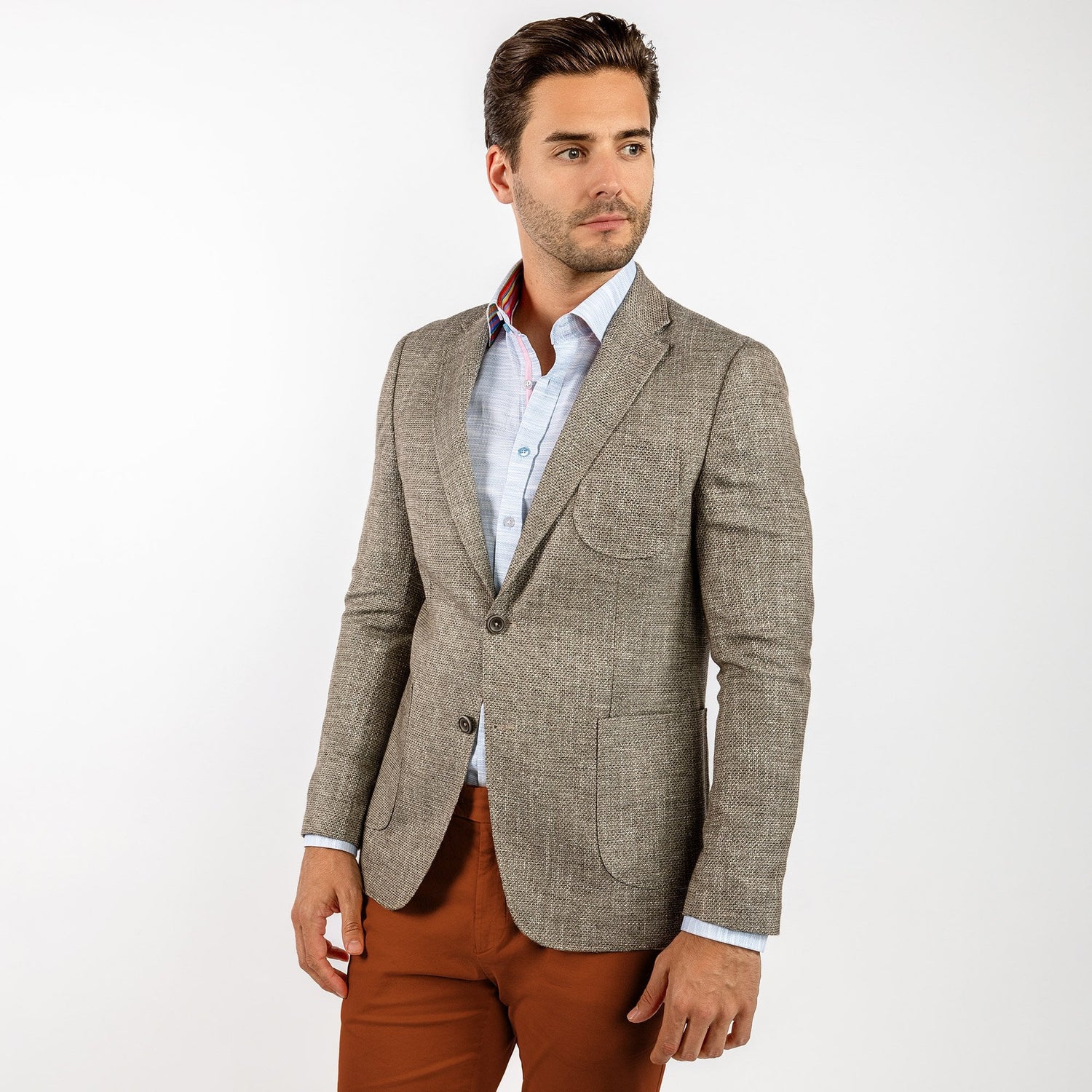 LIGHTWEIGHT TEXTURED SUMMER JACKET – Premium Men's Patterned Shirt by Claudio Lugli | Bold Design, Tailored Fit, Best Printed Shirts