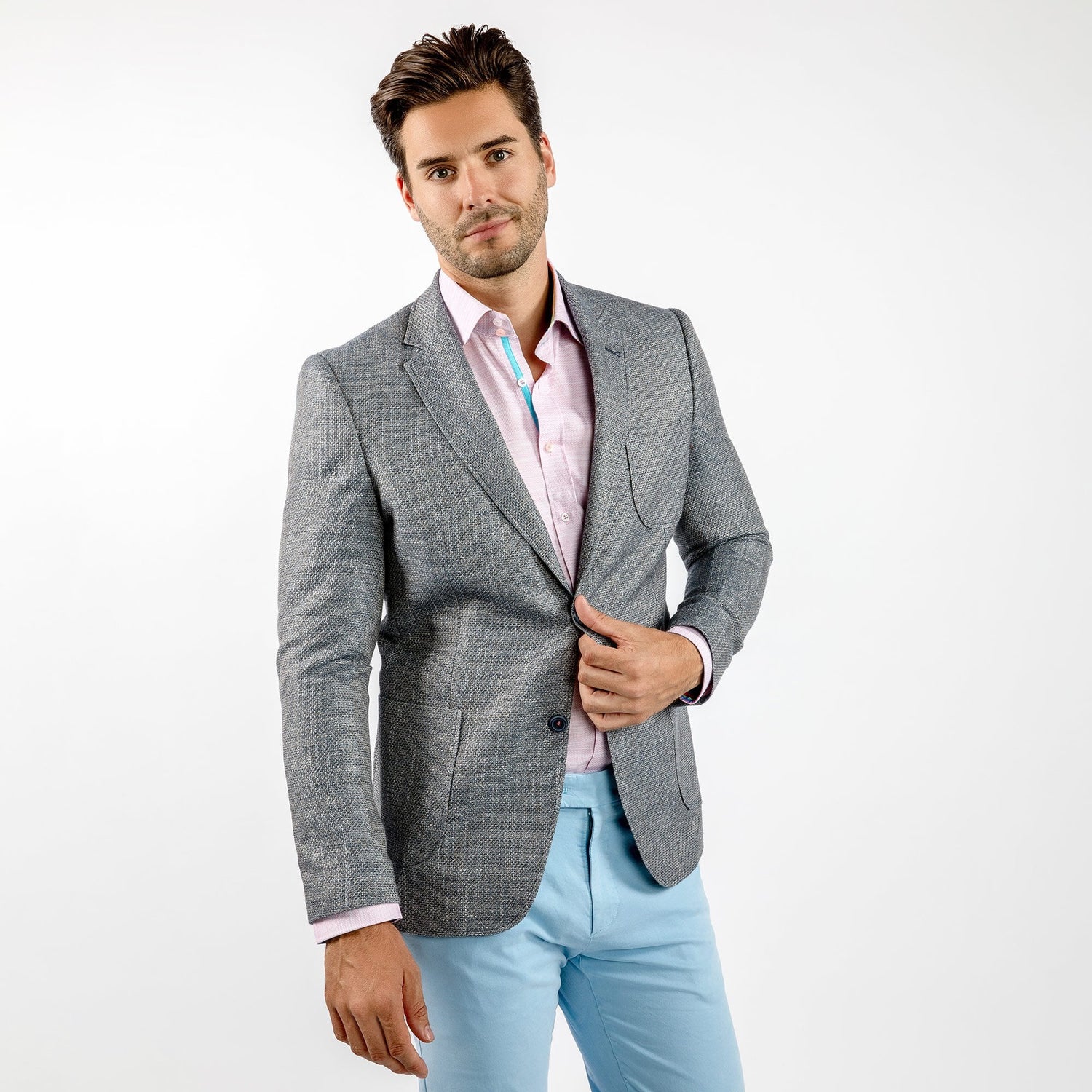 LIGHTWEIGHT TEXTURED SUMMER JACKET – Premium Men's Patterned Shirt by Claudio Lugli | Bold Design, Tailored Fit, Best Printed Shirts