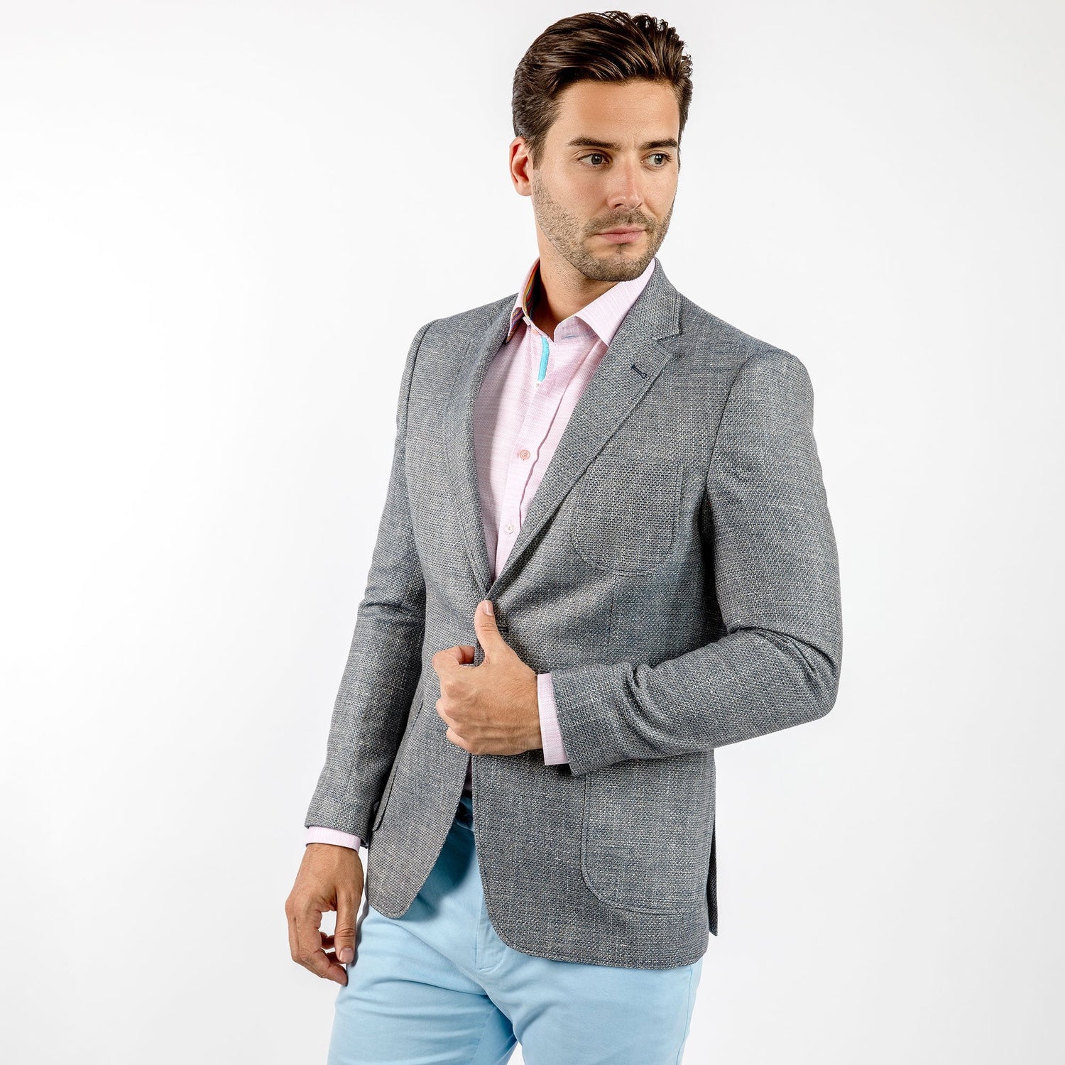 LIGHTWEIGHT TEXTURED SUMMER JACKET – Premium Men's Patterned Shirt by Claudio Lugli | Bold Design, Tailored Fit, Best Printed Shirts