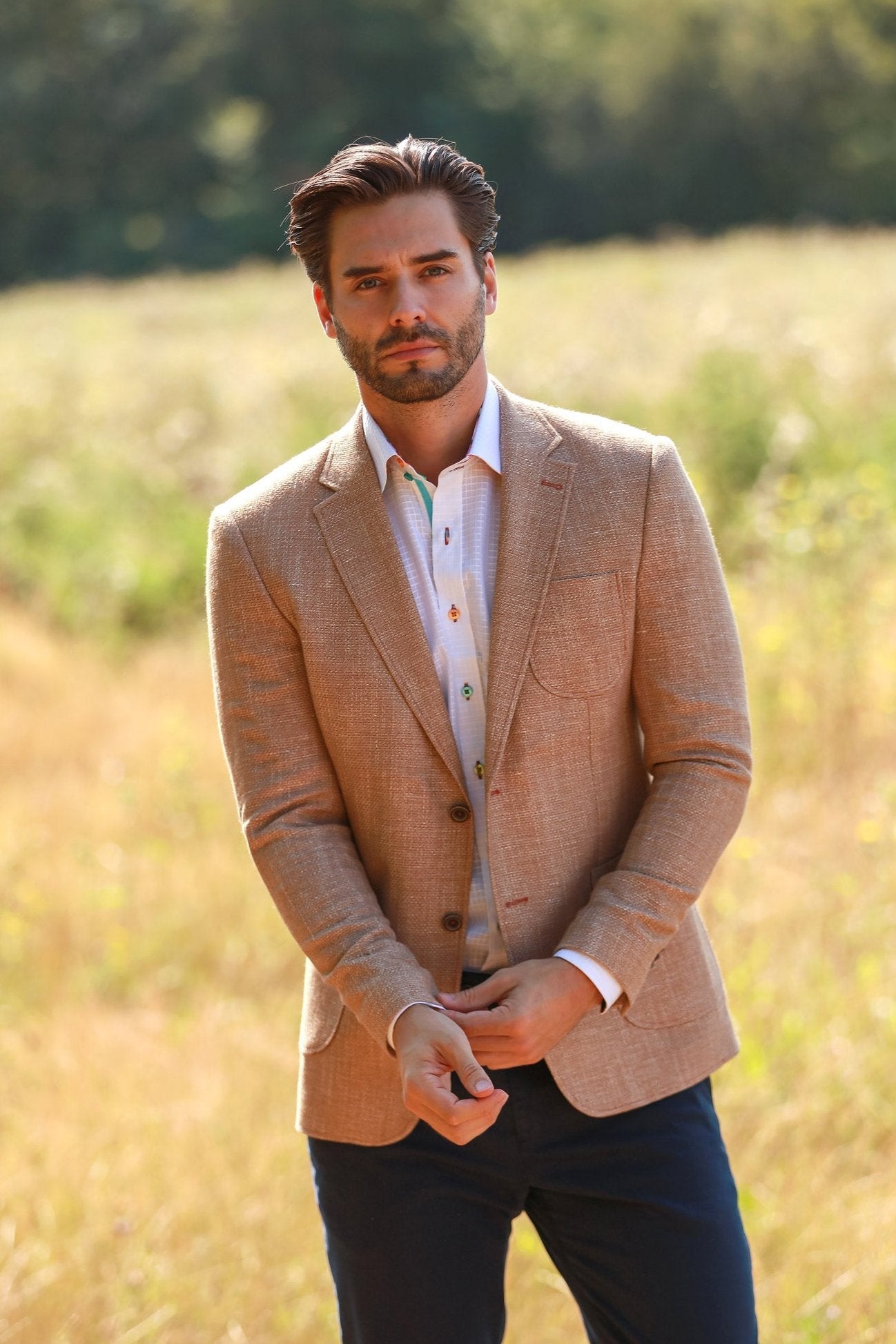 LIGHTWEIGHT TEXTURED SUMMER JACKET – Premium Men's Patterned Shirt by Claudio Lugli | Bold Design, Tailored Fit, Best Printed Shirts