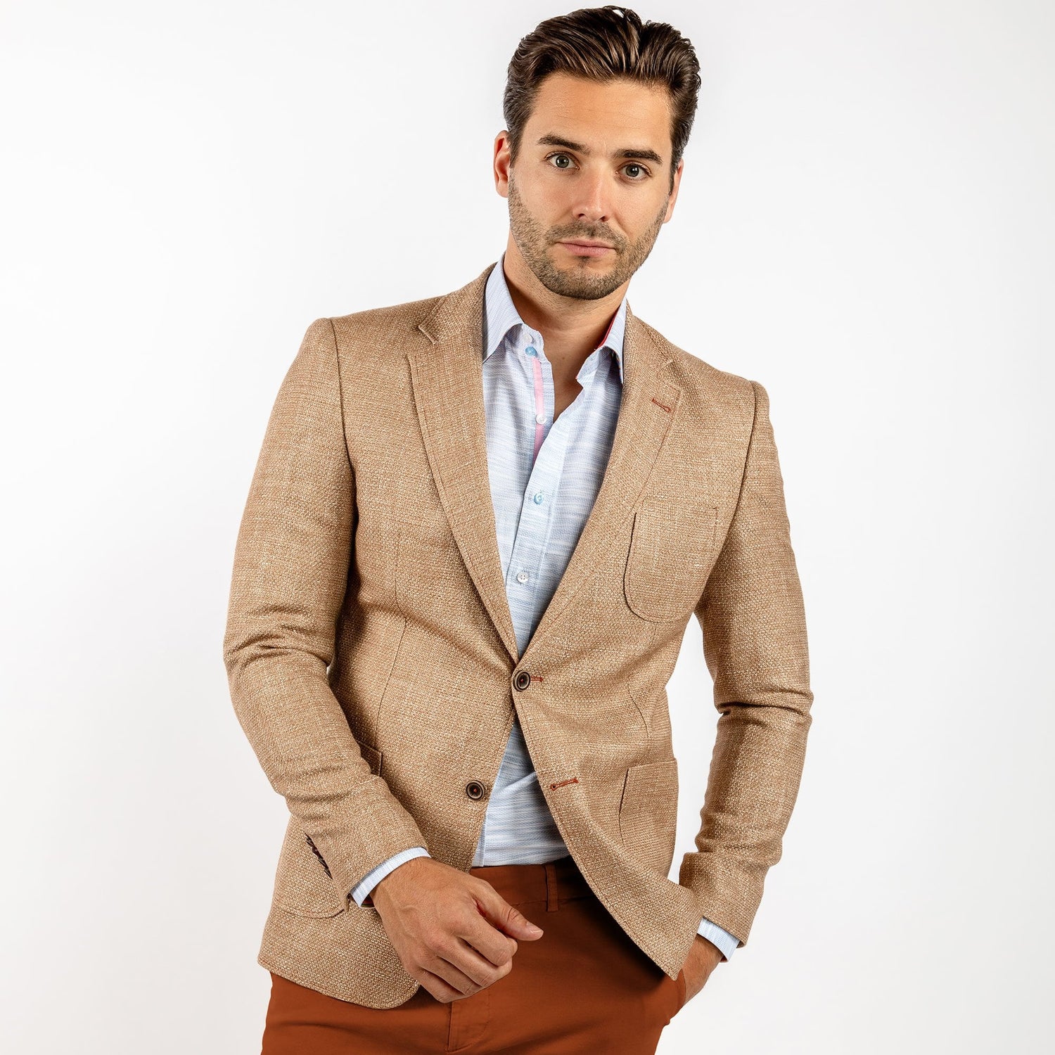 LIGHTWEIGHT TEXTURED SUMMER JACKET – Premium Men's Patterned Shirt by Claudio Lugli | Bold Design, Tailored Fit, Best Printed Shirts