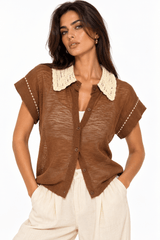 Linen Cardigan Knit Collar - Claudio Lugli Shirts