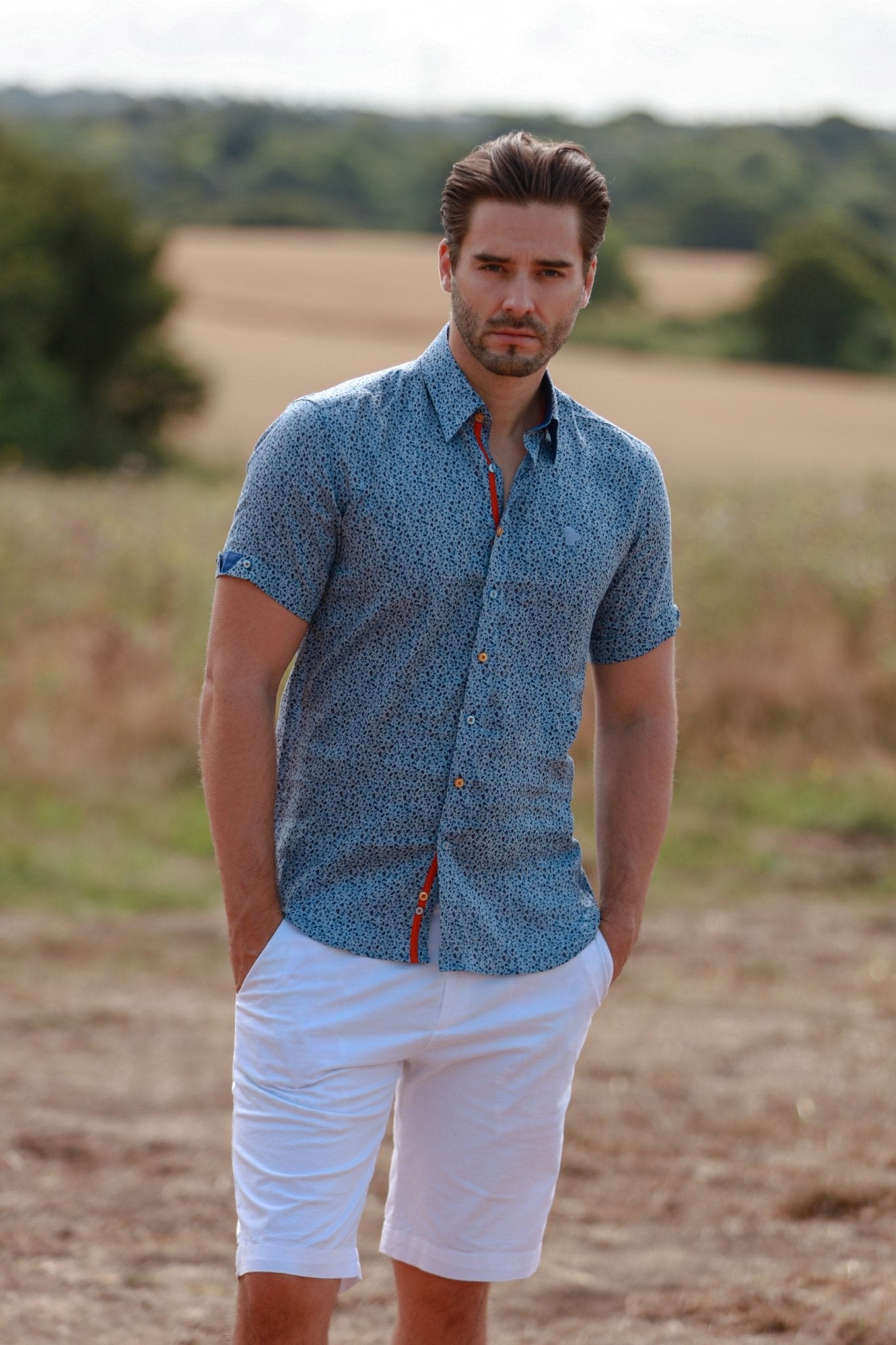 LINEN LEOPARD MEN SHORT SLEEVE – Premium Men's Patterned Shirt by Claudio Lugli | Bold Design, Tailored Fit, Best Printed Shirts