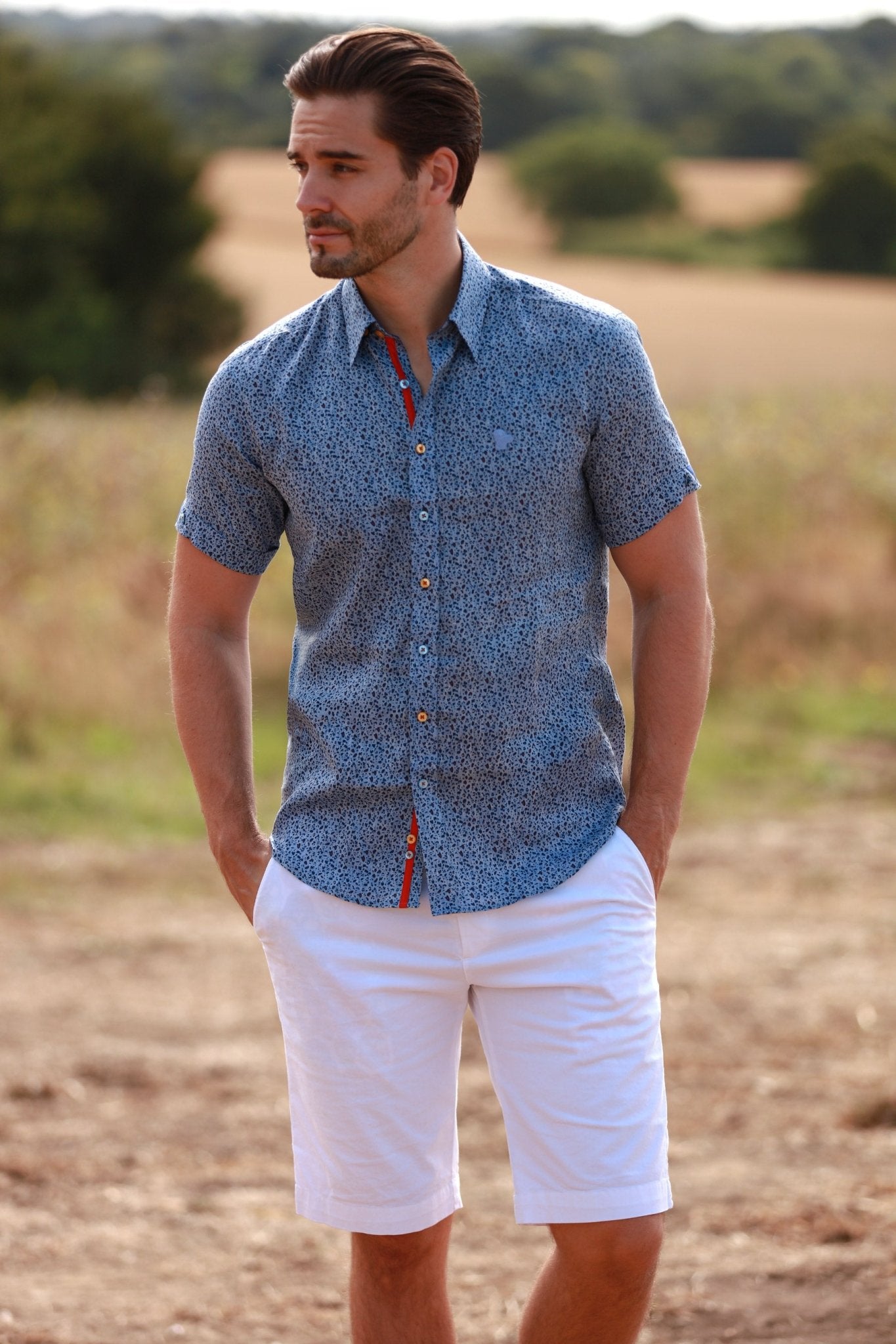 LINEN LEOPARD MEN SHORT SLEEVE – Premium Men's Patterned Shirt by Claudio Lugli | Bold Design, Tailored Fit, Best Printed Shirts