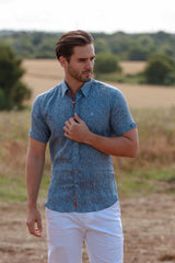 LINEN LEOPARD MEN SHORT SLEEVE – Premium Men's Patterned Shirt by Claudio Lugli | Bold Design, Tailored Fit, Best Printed Shirts