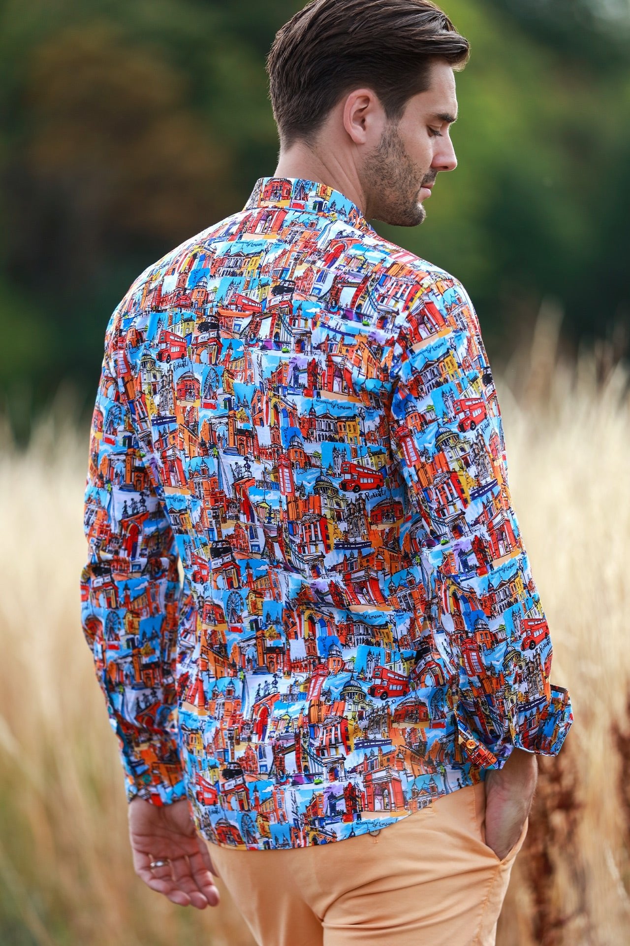 LONDON LIFESTYLE TENCEL PRINT SHIRT - Claudio Lugli Shirts