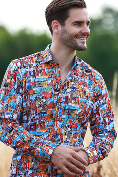 LONDON LIFESTYLE TENCEL PRINT SHIRT - Claudio Lugli Shirts