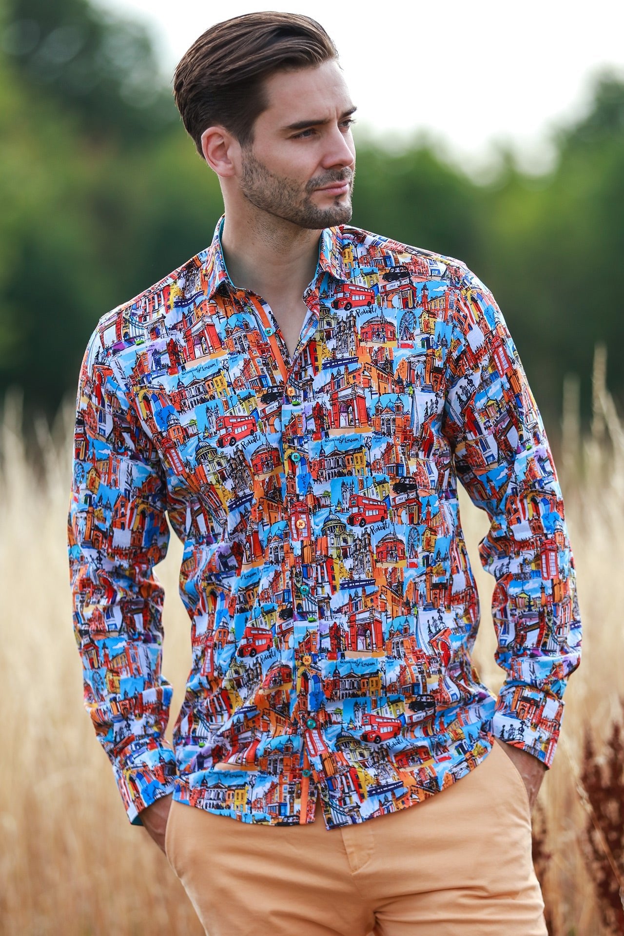 LONDON LIFESTYLE TENCEL PRINT SHIRT - Claudio Lugli Shirts