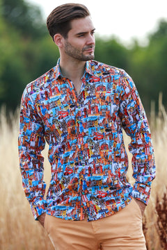 LONDON LIFESTYLE TENCEL PRINT SHIRT - Claudio Lugli Shirts