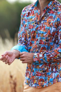 LONDON LIFESTYLE TENCEL PRINT SHIRT - Claudio Lugli Shirts