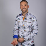 LONDON STREETS & MOTORBIKES SHIRT - Premium Men's Patterned Shirt by Claudio Lugli | Bold Design, Tailored Fit, Best Printed Shirts