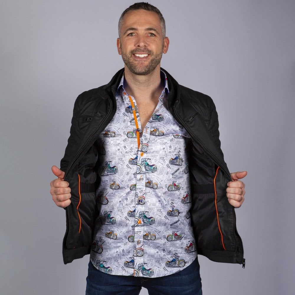 LONDON STREETS & MOTORBIKES SHIRT - Premium Men's Patterned Shirt by Claudio Lugli | Bold Design, Tailored Fit, Best Printed Shirts