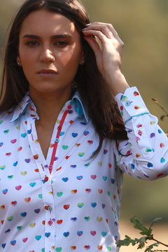 LOVE HEART WOMENS PRINT SHIRT - Premium Men's Patterned Shirt by Claudio Lugli | Bold Design, Tailored Fit, Best Printed Shirts