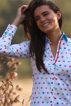 LOVE HEART WOMENS PRINT SHIRT - Premium Men's Patterned Shirt by Claudio Lugli | Bold Design, Tailored Fit, Best Printed Shirts