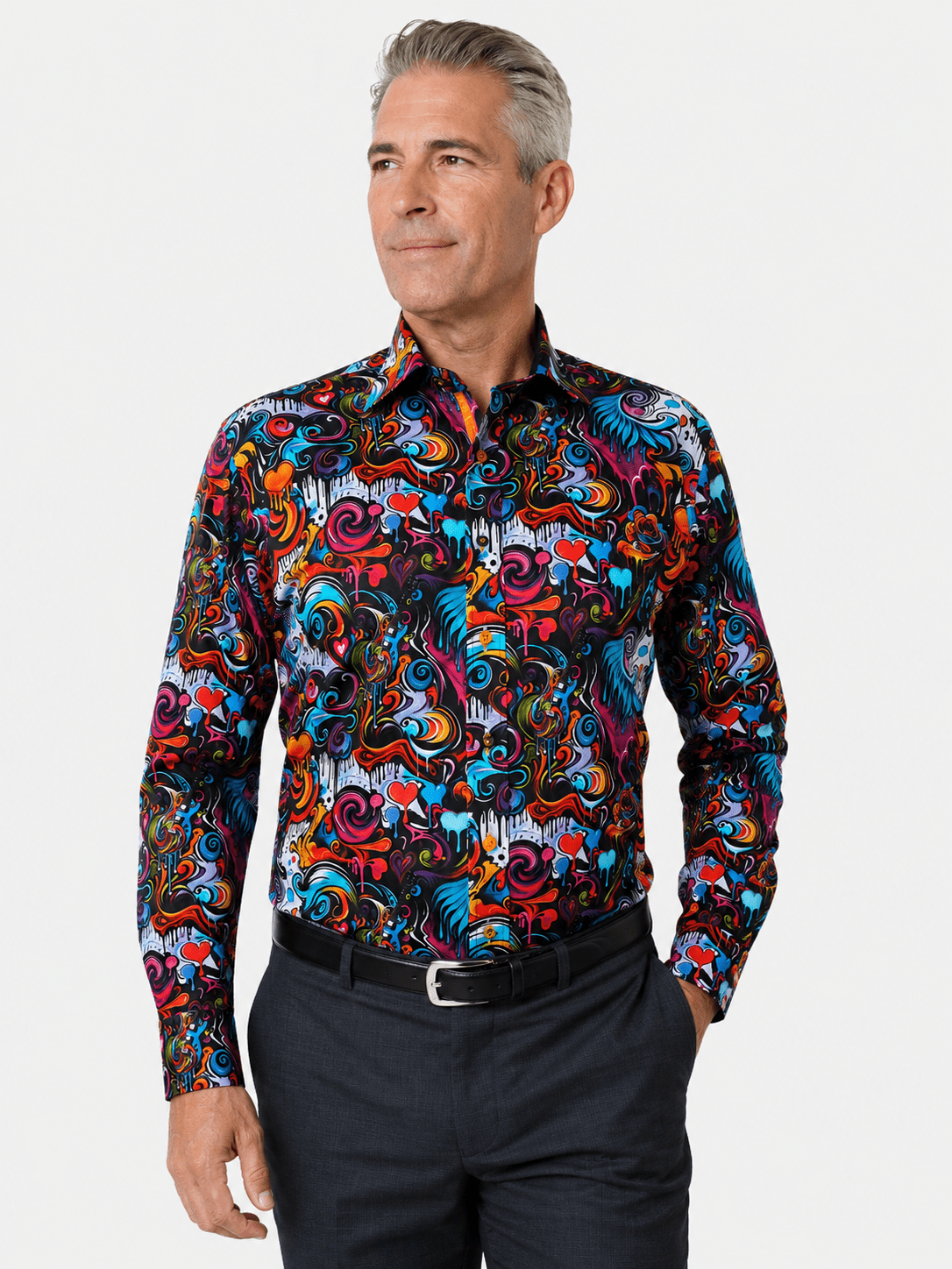 LOVE MUSIC GRAFFITI PRINT SHIRT - Claudio Lugli Shirts