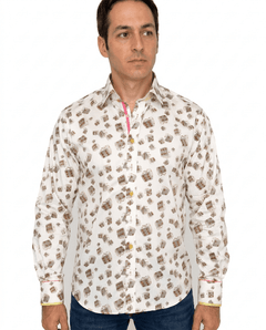 Lucky Dice Print Shirt — White - Claudio Lugli Shirts