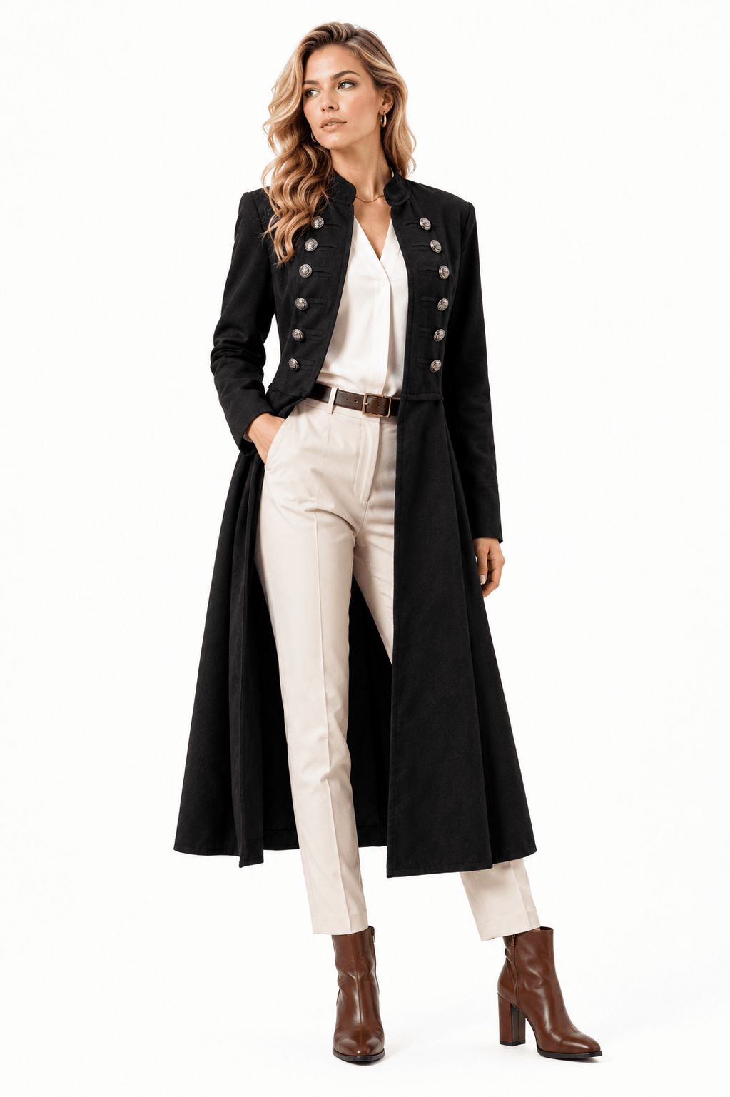 LUXTYLE MILITARY LONGLINE COAT DRESS - Claudio Lugli Shirts