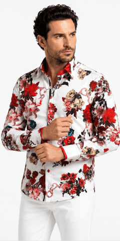 LUXURY ROSE PRINT SHIRT - Claudio Lugli Shirts