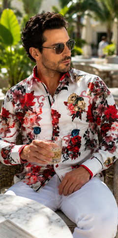 LUXURY ROSE PRINT SHIRT - Claudio Lugli Shirts