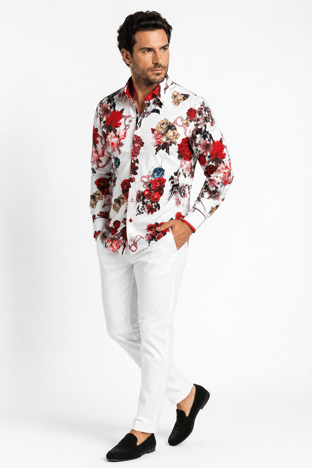 LUXURY ROSE PRINT SHIRT - Claudio Lugli Shirts