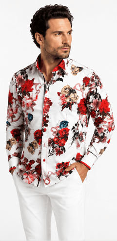 LUXURY ROSE PRINT SHIRT - Claudio Lugli Shirts