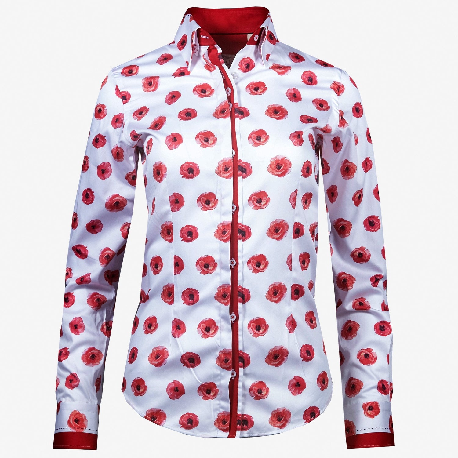 MADONNA POPPY PRINT WOMENS SHIRT - Premium Men's Patterned Shirt by Claudio Lugli | Bold Design, Tailored Fit, Best Printed Shirts