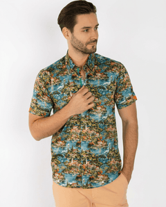 Magical Lake Como Short Sleeve Print Shirt - Claudio Lugli Shirts