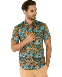 Magical Lake Como Short Sleeve Print Shirt - Claudio Lugli Shirts
