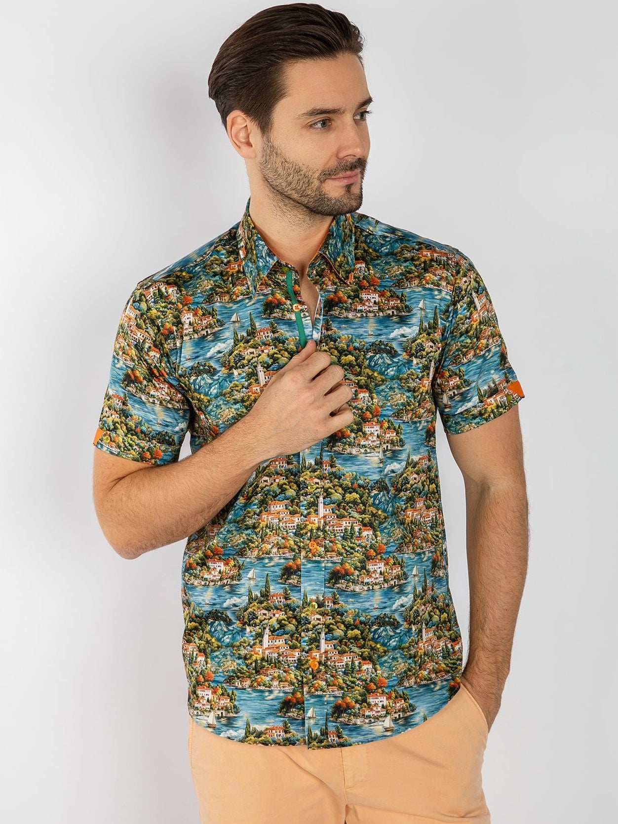 MAGICAL LAKE COMO SHORT SLEEVE SHIRT - Claudio Lugli Shirts