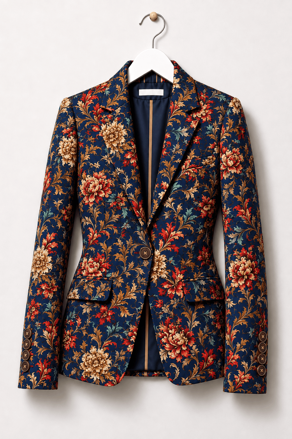 Midnight Baroque Bloom Print Blazer - Claudio Lugli Shirts