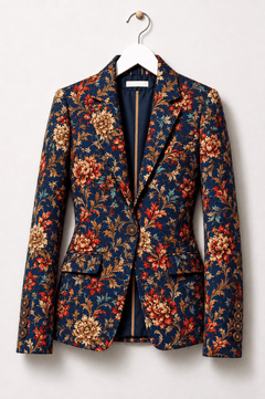 Midnight Baroque Bloom Print Blazer - Claudio Lugli Shirts