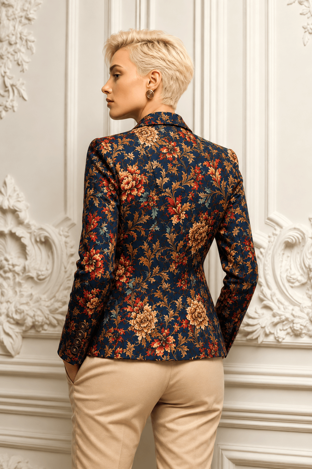 Midnight Baroque Bloom Print Blazer - Claudio Lugli Shirts