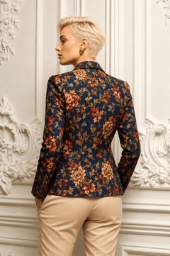 Midnight Baroque Bloom Print Blazer - Claudio Lugli Shirts