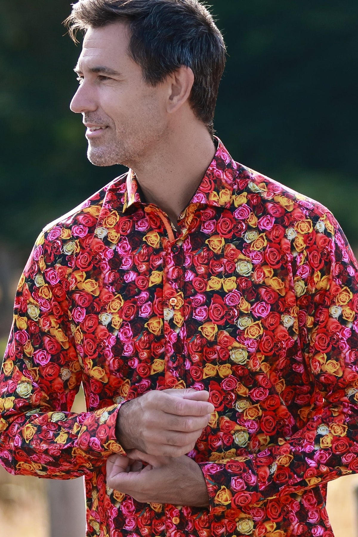 Midnight Rose Print Shirt - Claudio Lugli Shirts