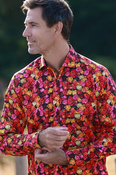 Midnight Rose Print Shirt - Claudio Lugli Shirts