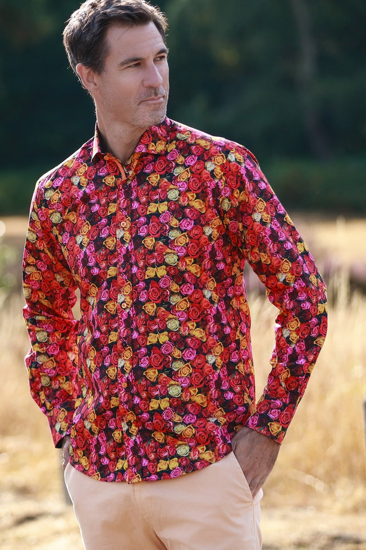 Midnight Rose Print Shirt - Claudio Lugli Shirts